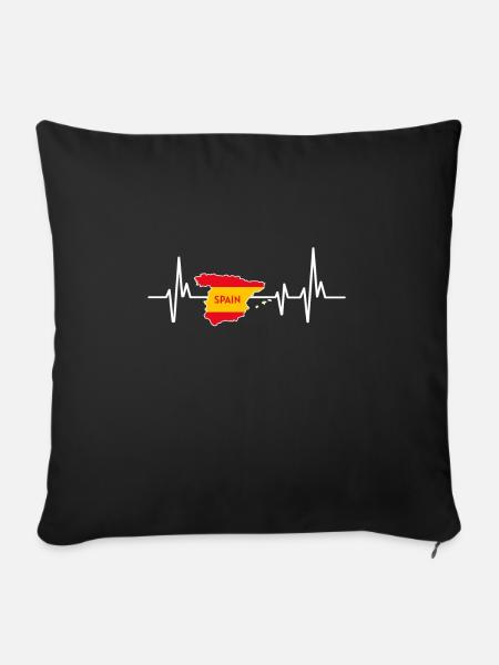 Herzschlag Design Spanien Spanien - Sofakissen mit Füllung 45 x 45 cm - Schwarz