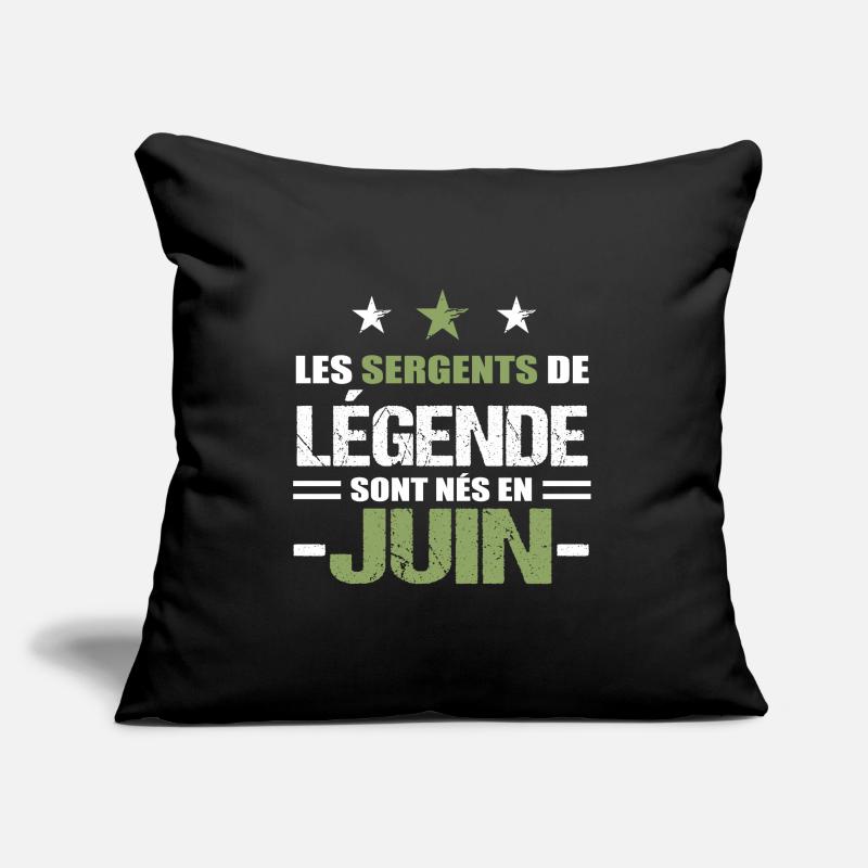 Sergent cadeau anniversaire juin militaire Coussin et housse de 45 x 45 cm
