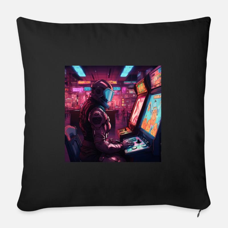 RetroGaming - Sofakissen mit Füllung 45 x 45 cm - Schwarz