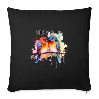 Zola = amour - Coussin et housse de 45 x 45 cm - noir - Devant