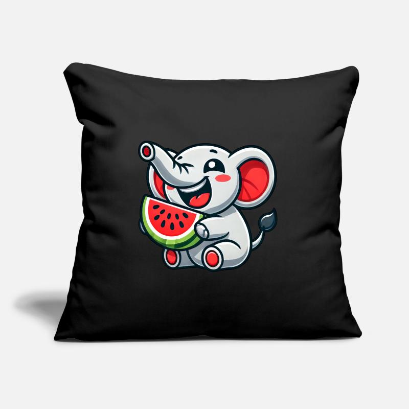 mignon éléphant pastèque fruit d’été rire Coussin et housse de 45 x 45 cm