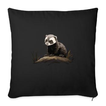 Iltis Baby Tier Wald Natur - Sofakissen mit Füllung 45 x 45 cm - Schwarz - Vorne