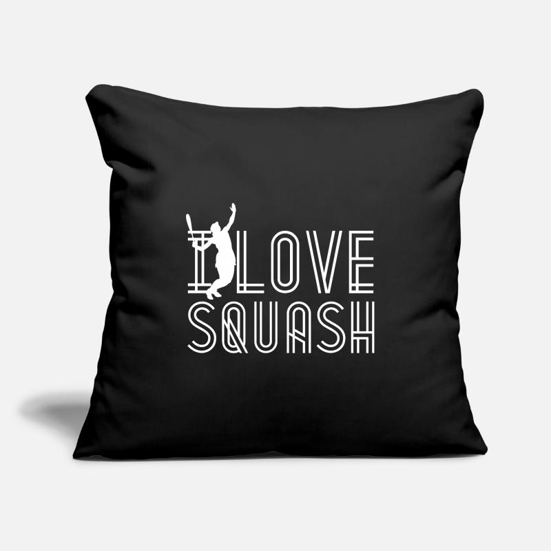I love squash squash player racket team Sofa pillow with filling 45cm x 45cm