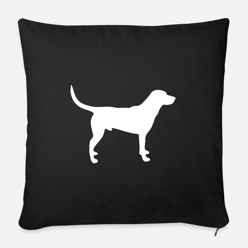 Labrador Chien blanc - Coussin et housse de 45 x 45 cm - noir