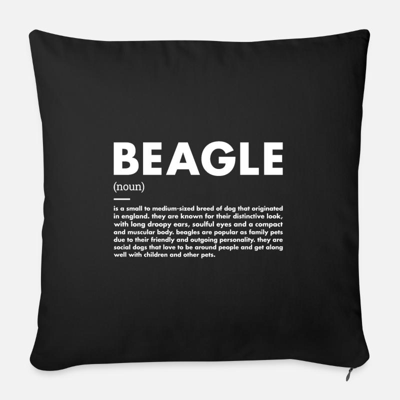 Beagle Definition - Sofakissen mit Füllung 45 x 45 cm - Schwarz