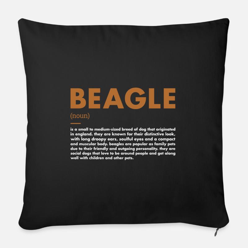 Beagle Definition - Sofakissen mit Füllung 45 x 45 cm - Schwarz