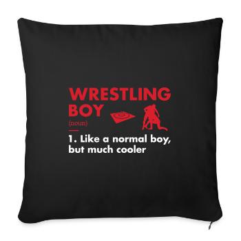 Sport Boy Definition Wrestling - Sofa pillow with filling 45cm x 45cm - black - Front