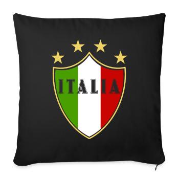 Italia amusant - Coussin et housse de 45 x 45 cm - noir - Devant