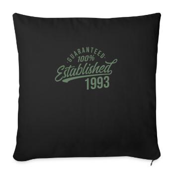 Guaranteed Established and Published in the Year - Sofa pillow with filling 45cm x 45cm - black - Front