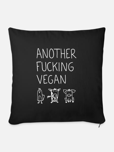 Another Fucking Vegan - Sofakissen mit Füllung 45 x 45 cm - Schwarz