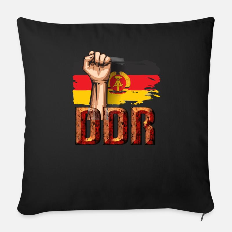 DDR faust Arbeiterkampf - Sofakissen mit Füllung 45 x 45 cm - Schwarz