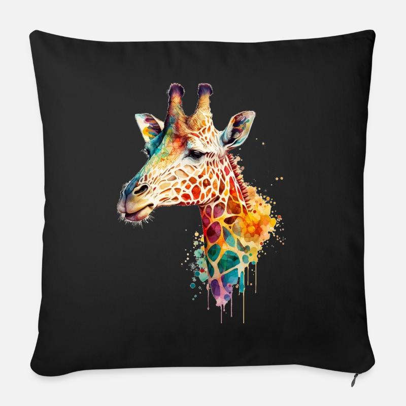 Giraffe - Sofakissen mit Füllung 45 x 45 cm - Schwarz