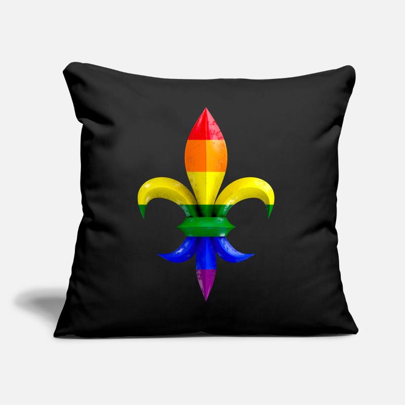 Fleur de Lys / Fleur de Lis Marmor mit Regenbogen Sofakissen mit Füllung 45 x 45 cm