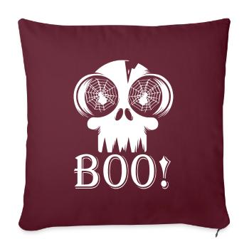 HALLOWEEN CREEPY SKULL BOO! - Sofa pillow with filling 45cm x 45cm - burgundy - Front