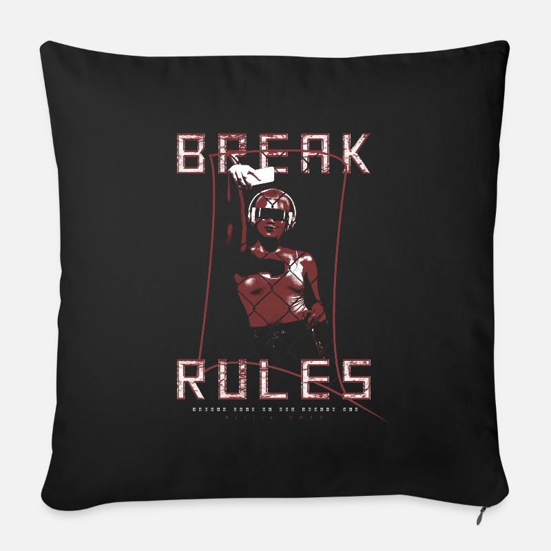 Berlin Break rules - Sofakissen mit Füllung 45 x 45 cm - Schwarz