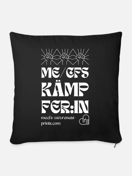 ME/CFS KÄMPFER:IN II 💪- weiß - Sofakissen mit Füllung 45 x 45 cm - Schwarz