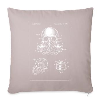 Illustration des Gasmasken-Bauplans - Sofakissen mit Füllung 45 x 45 cm - helles Taupe - Vorne