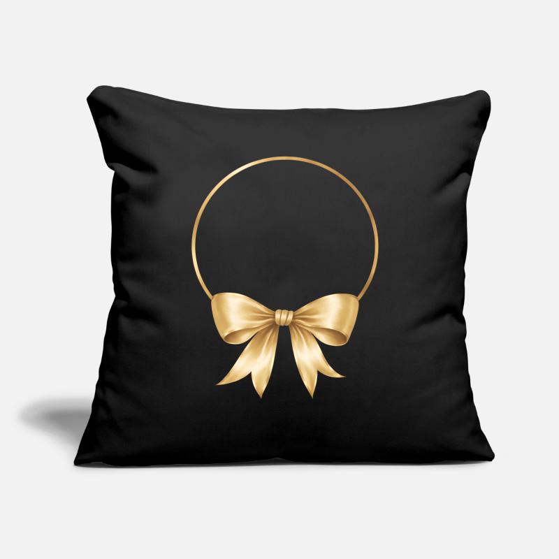 Circle bow personalizable Sofa pillow with filling 45cm x 45cm