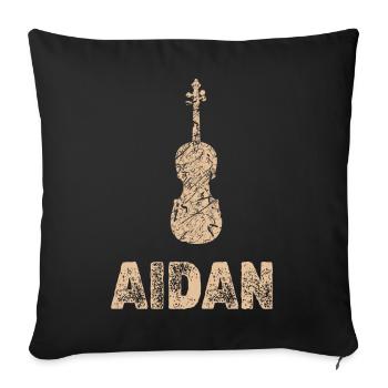 Aidan en violon - Coussin et housse de 45 x 45 cm - noir - Devant