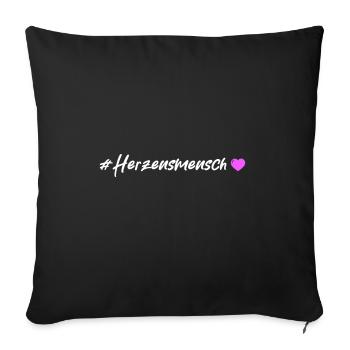 Herzensmensch Herz - Sofakissen mit Füllung 45 x 45 cm - Schwarz - Vorne