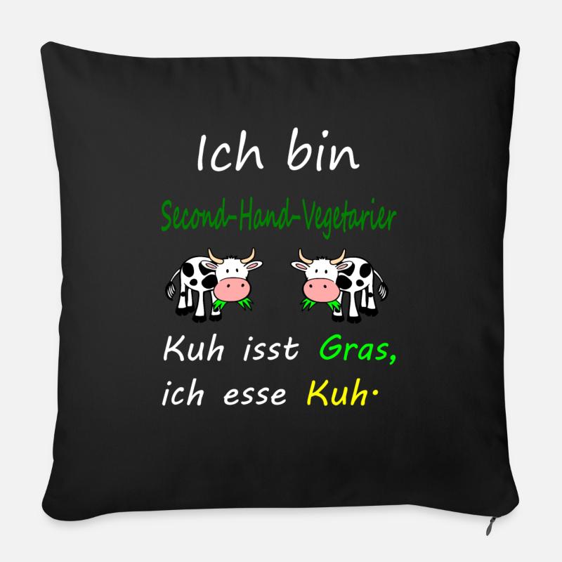 Kuh - Sofakissen mit Füllung 45 x 45 cm - Schwarz