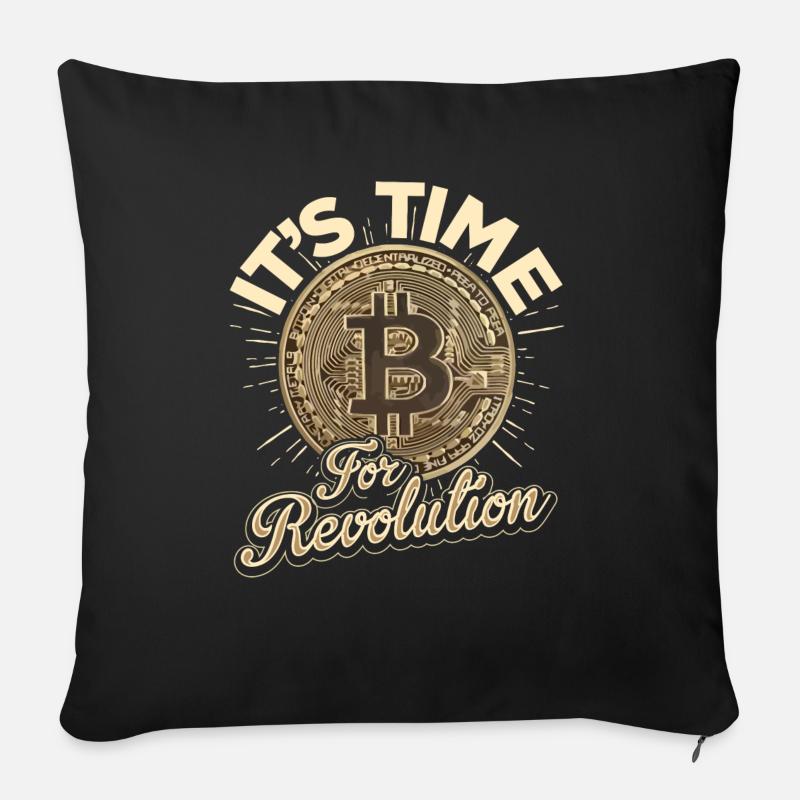 Bitcoin - Revolution - Sofakissen mit Füllung 45 x 45 cm - Schwarz