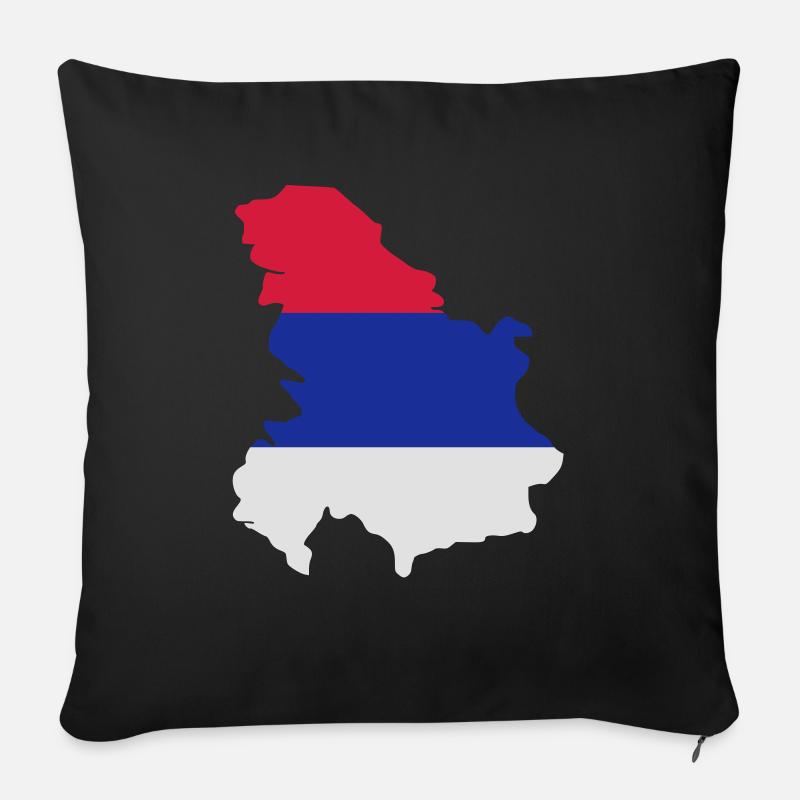 Serbien - Sofakissen mit Füllung 45 x 45 cm - Schwarz