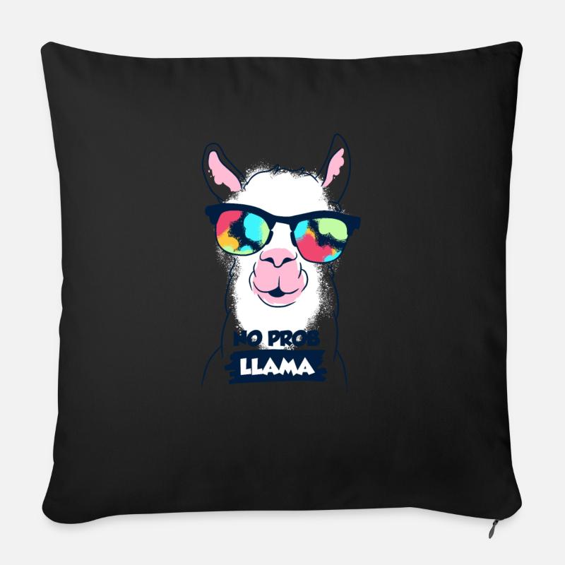 Lama - Sofakissen mit Füllung 45 x 45 cm - Schwarz