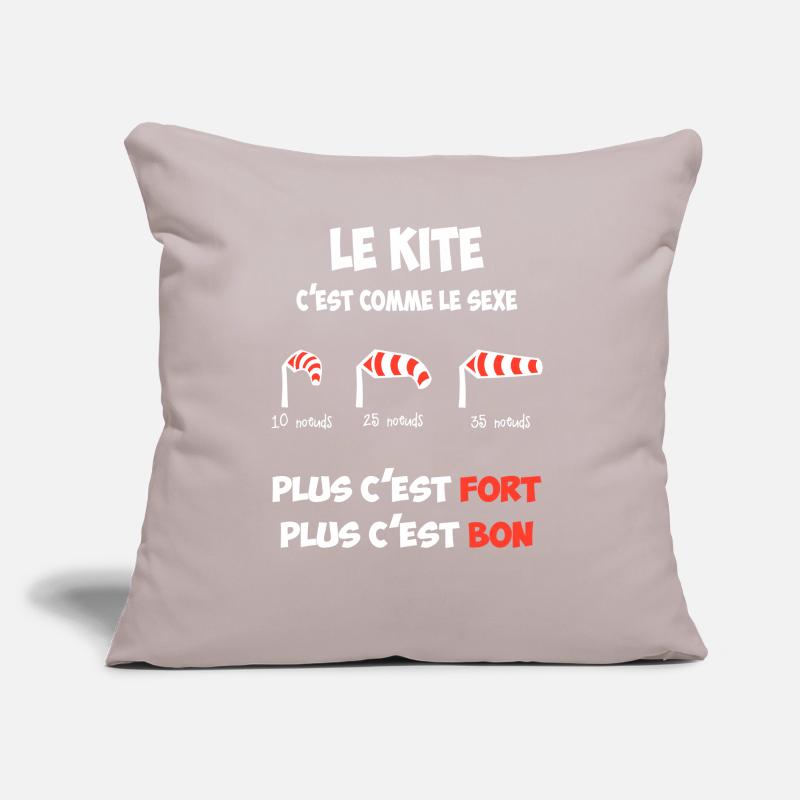 Le kite c'est comme le s***, plus c'est ... Coussin et housse de 45 x 45 cm