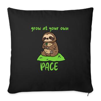 Grandissez à votre rythme - Coussin et housse de 45 x 45 cm - noir - Devant