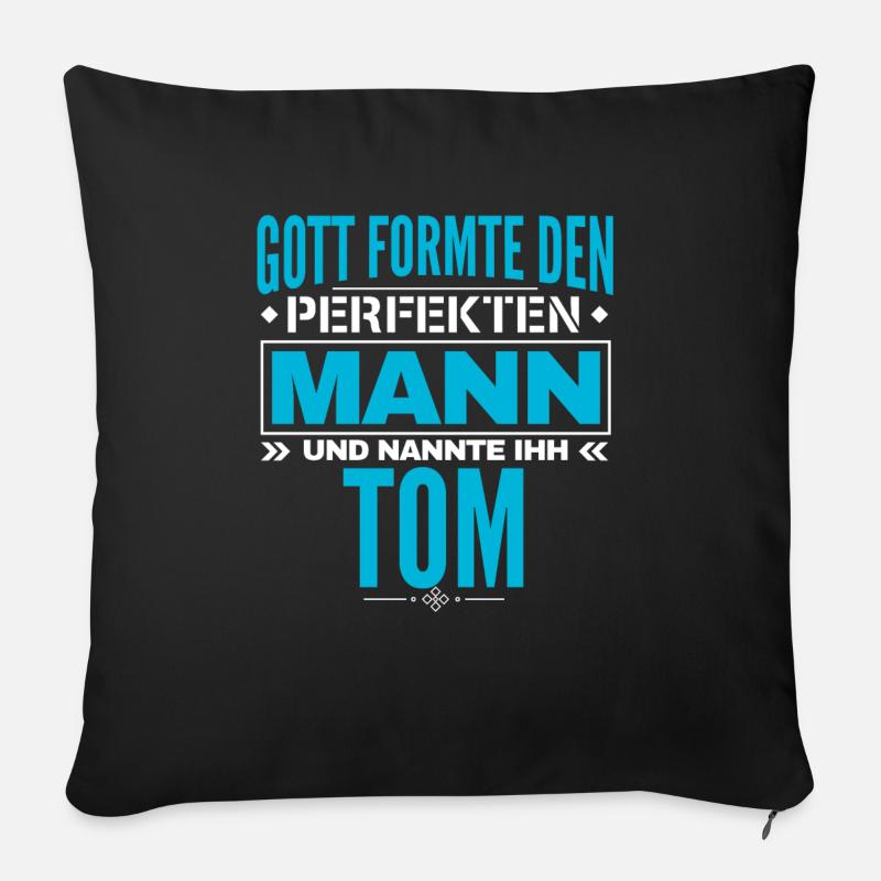 Tom Name Design - Sofakissen mit Füllung 45 x 45 cm - Schwarz