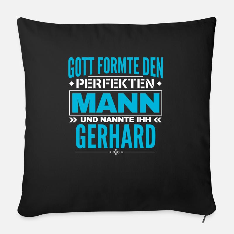 Gerhard Name Design - Sofakissen mit Füllung 45 x 45 cm - Schwarz