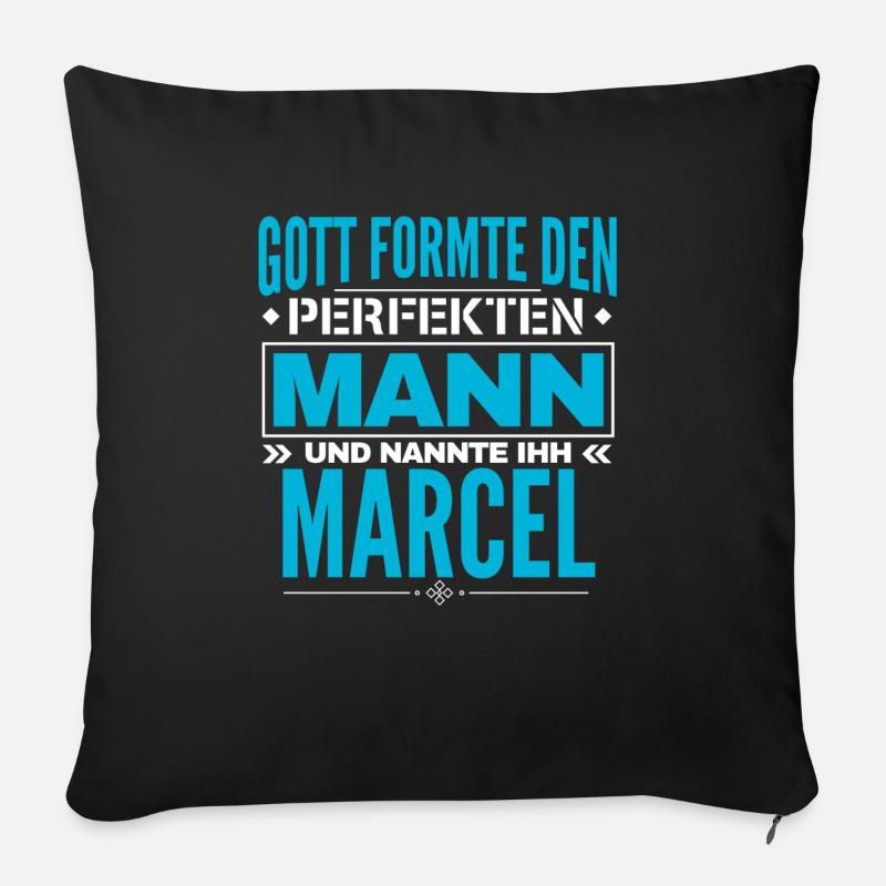 Marcel Name Design - Sofakissen mit Füllung 45 x 45 cm - Schwarz