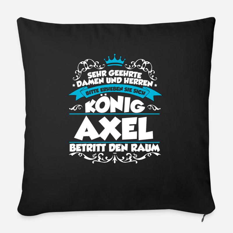 Axel Name Design - Sofakissen mit Füllung 45 x 45 cm - Schwarz