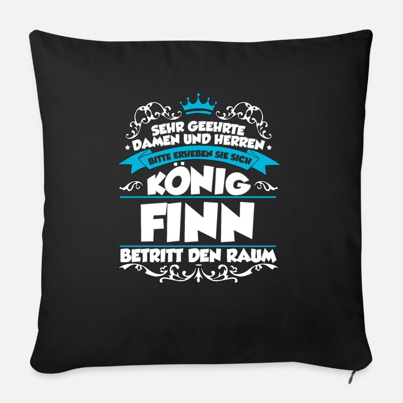 Finn Name Design - Sofakissen mit Füllung 45 x 45 cm - Schwarz