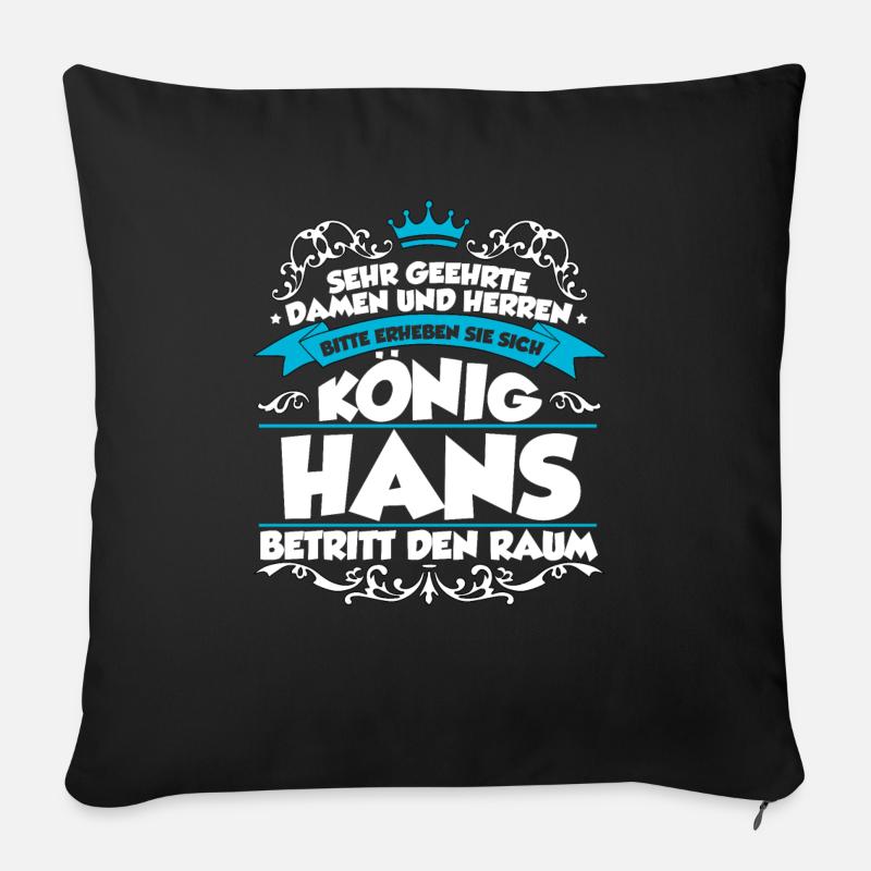 Hans Name Design - Sofakissen mit Füllung 45 x 45 cm - Schwarz