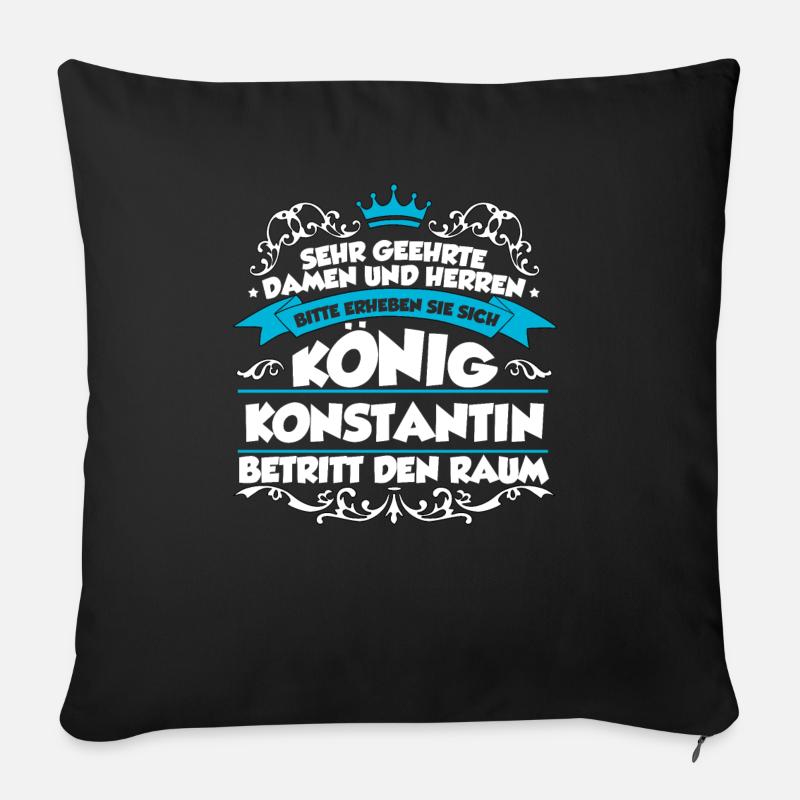 Konstantin Name Design - Sofakissen mit Füllung 45 x 45 cm - Schwarz