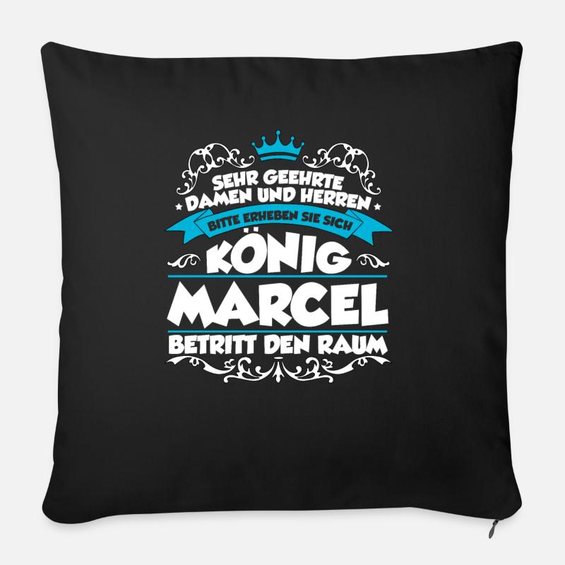 Marcel Name Design - Sofakissen mit Füllung 45 x 45 cm - Schwarz