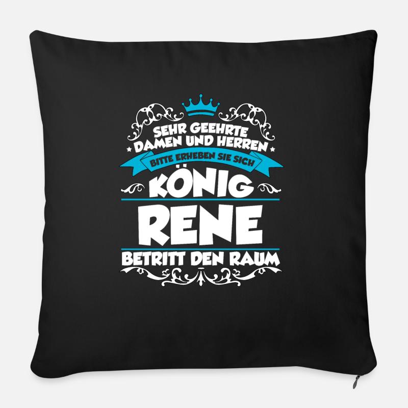Rene Name Design - Sofakissen mit Füllung 45 x 45 cm - Schwarz