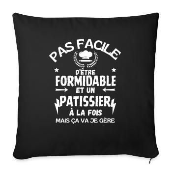FORMIDABLE PASTRY CHEF - Sofa pillow with filling 45cm x 45cm - black - Front