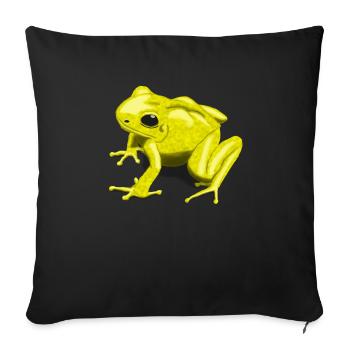 grenouille flèche empoisonnée jaune - Coussin et housse de 45 x 45 cm - noir - Devant