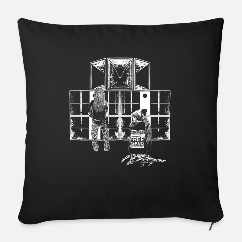 Support Free Tekno Soundsystem - Sofakissen mit Füllung 45 x 45 cm - Schwarz