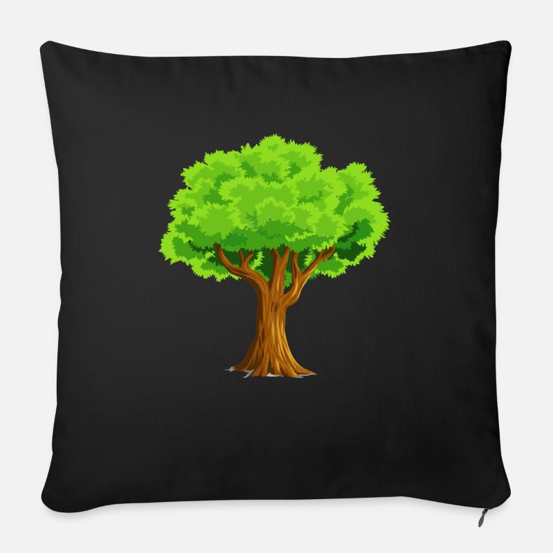 baum tree baumstamm wald forest woods33 - Sofakissen mit Füllung 45 x 45 cm - Schwarz