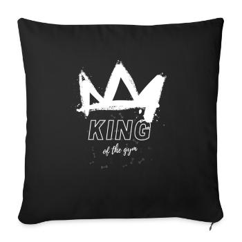 KING of the gym white - Sofa pillow with filling 45cm x 45cm - black - Front