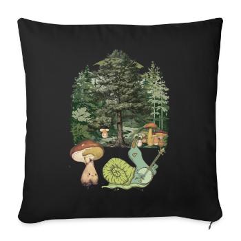 Forest Dweller Snail Children Music Child - Sofa pillow with filling 45cm x 45cm - black - Front