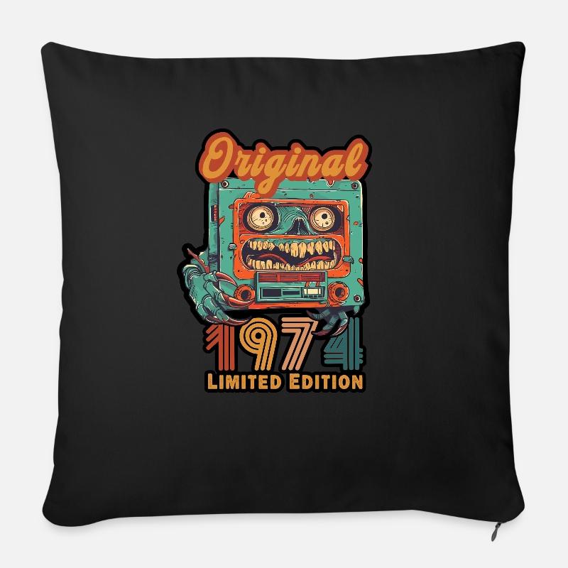 Original 1974 édition limitée cassette anniversaire - Coussin et housse de 45 x 45 cm - noir