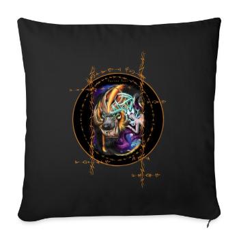 horned gods - Sofa pillow with filling 45cm x 45cm - black - Front
