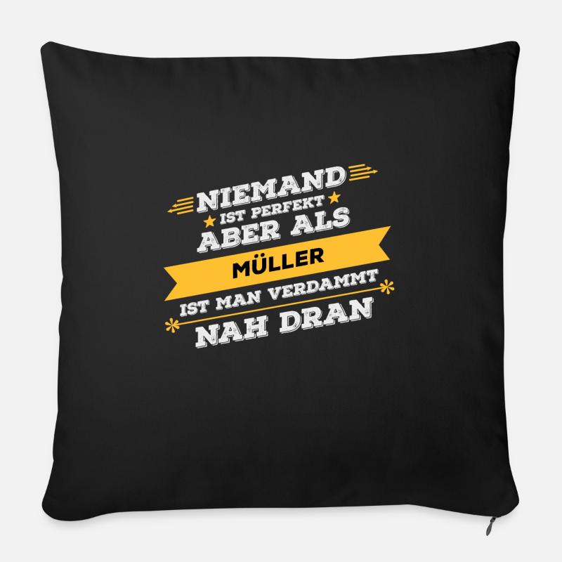 Müller Beruf Geschenk - Sofakissen mit Füllung 45 x 45 cm - Schwarz