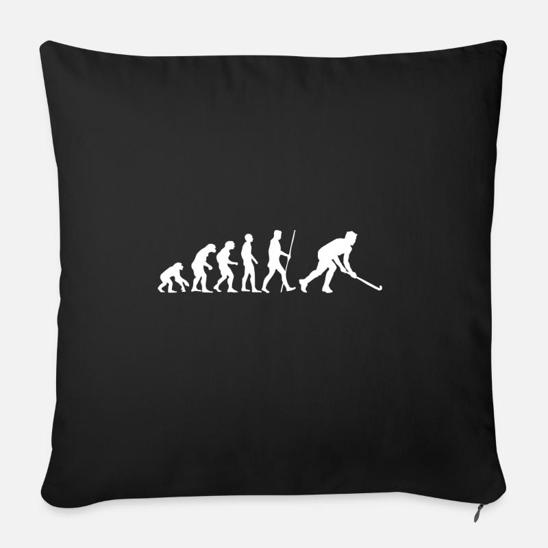 L'évolution du hockey sur gazon de hockey comme un cadeau - Coussin et housse de 45 x 45 cm - noir