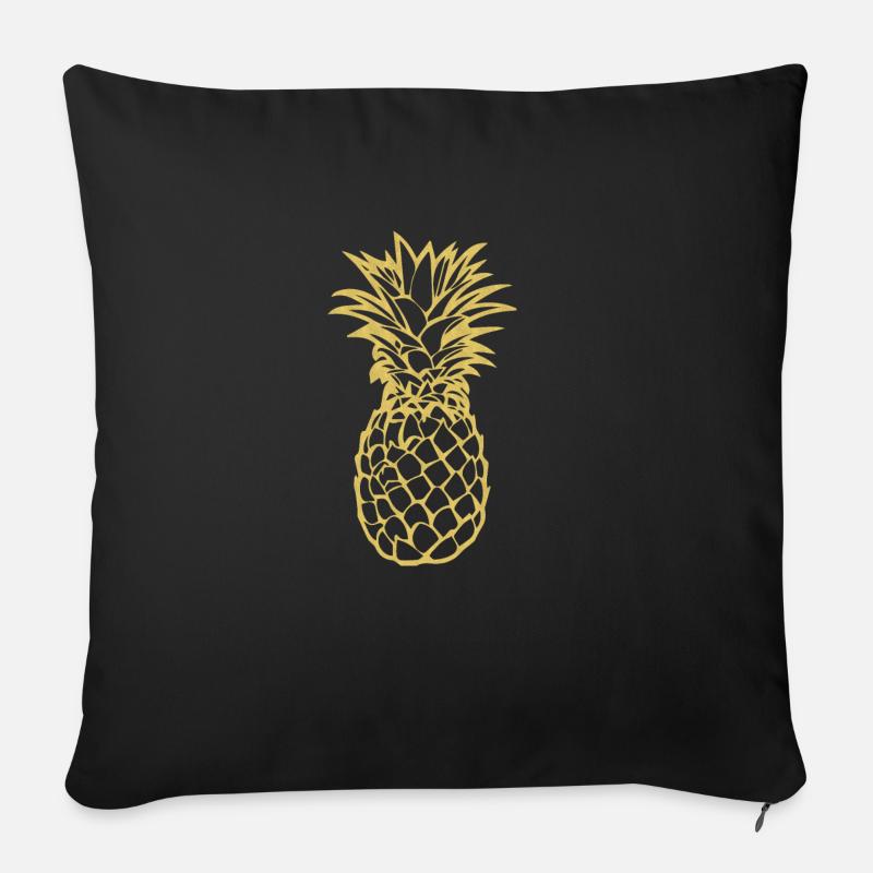 Ananas - Sofakissen mit Füllung 45 x 45 cm - Schwarz